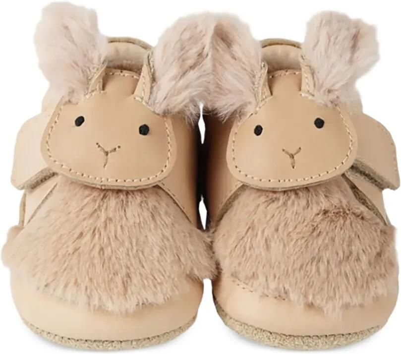 Donsje Matijn schoenen met klittenband en konijnen-patch Beige - Foto 2
