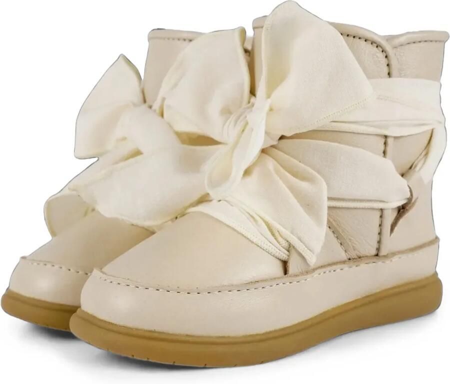 Donsje Maudi enkellaarzen met strikdetail Beige