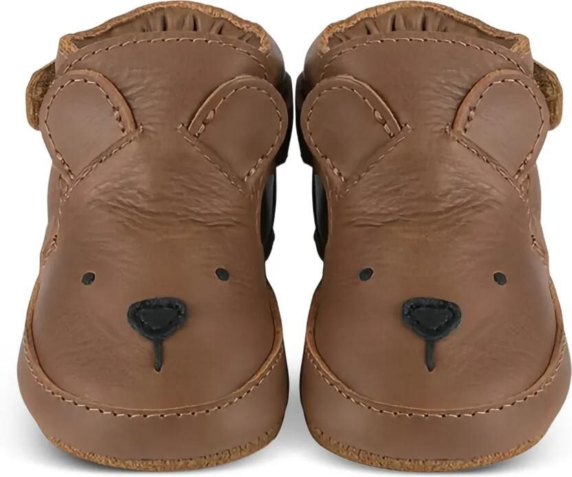 Donsje Morris babyschoentjes met beer-applicatie Bruin - Foto 2