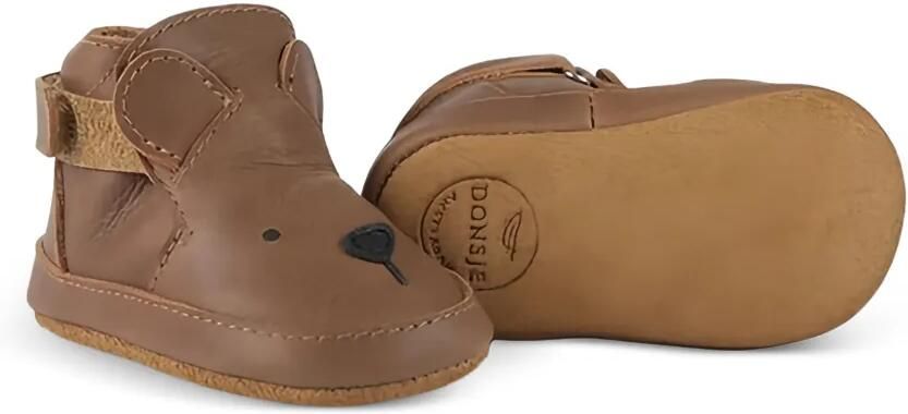 Donsje Morris babyschoentjes met beer-applicatie Bruin - Foto 4