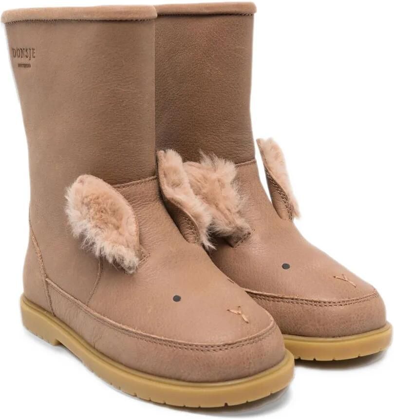 Donsje Wadudu animal-detail leather boots Bruin