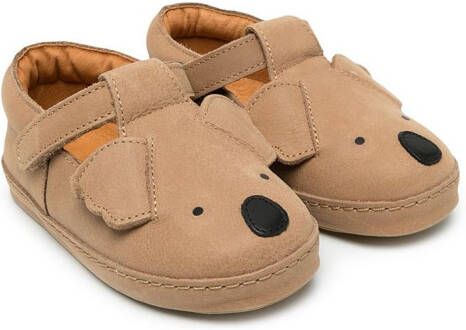 Donsje Koala slip-on sandalen Bruin