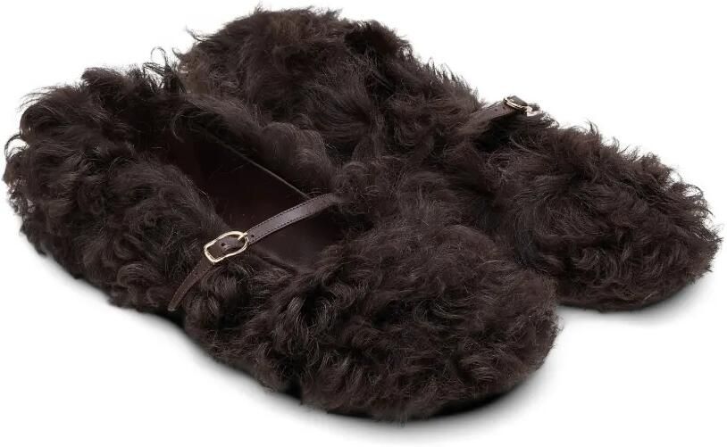 Dorothee Schumacher Furry Fantasy leren ballerina's Bruin - Foto 3