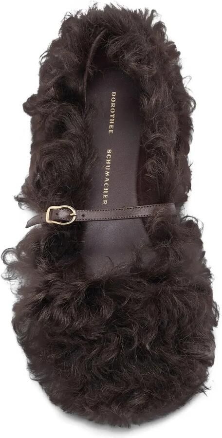 Dorothee Schumacher Furry Fantasy leren ballerina's Bruin - Foto 2