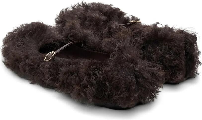 Dorothee Schumacher Furry Fantasy leren ballerina's Bruin - Foto 4