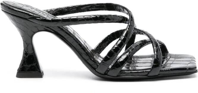 Dorothee Schumacher Leren sandalen met gekruiste bandjes Zwart