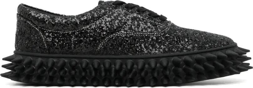 Doublet Sneakers met spikes en glitter-effect Zwart