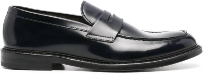 Doucal's brushed-leather loafers Blauw