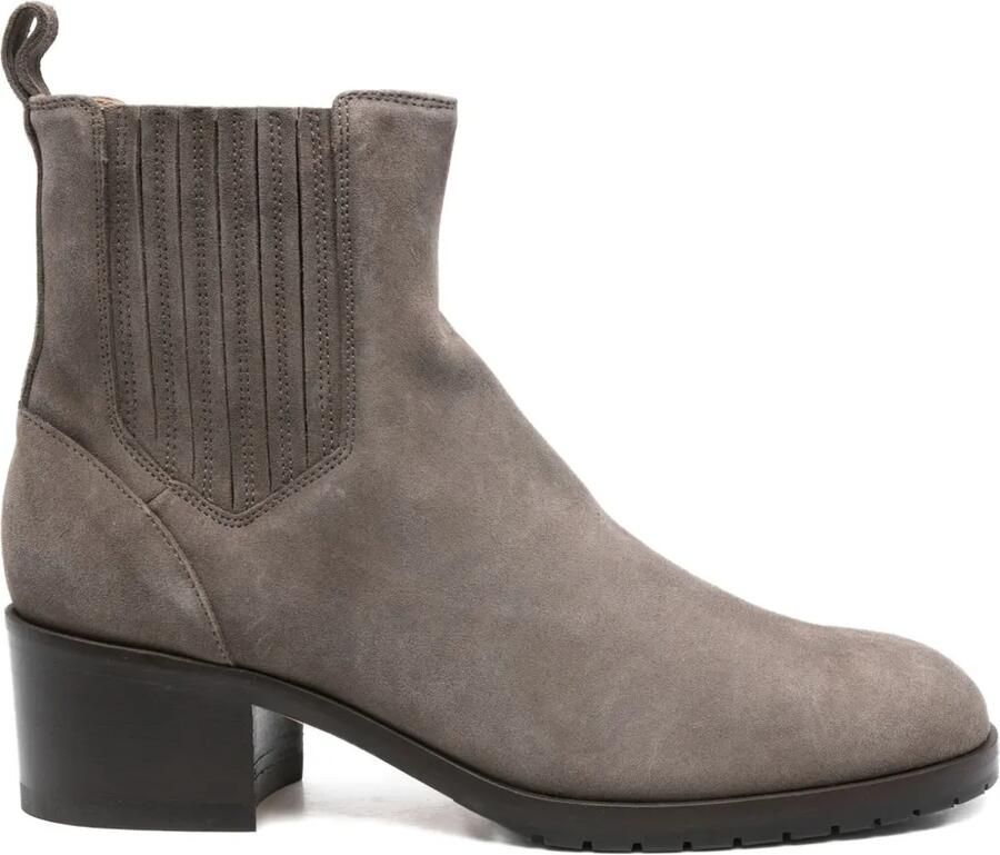 Doucal's 50 mm suède laarzen met elastisch vlak Grijs