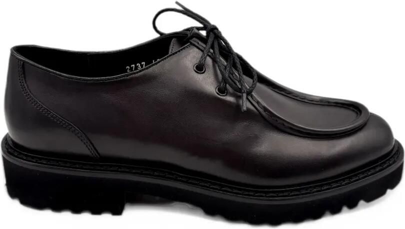Doucal's apron-toe round-toe derby shoes Zwart