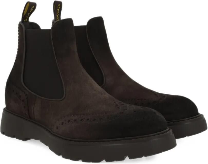Doucal's Chelsea boots met broguedetails Bruin - Foto 3