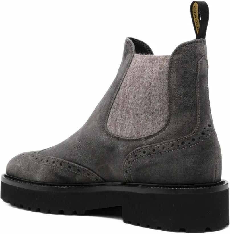 Doucal's brogue-detail suede ankle boots Grijs - Foto 2