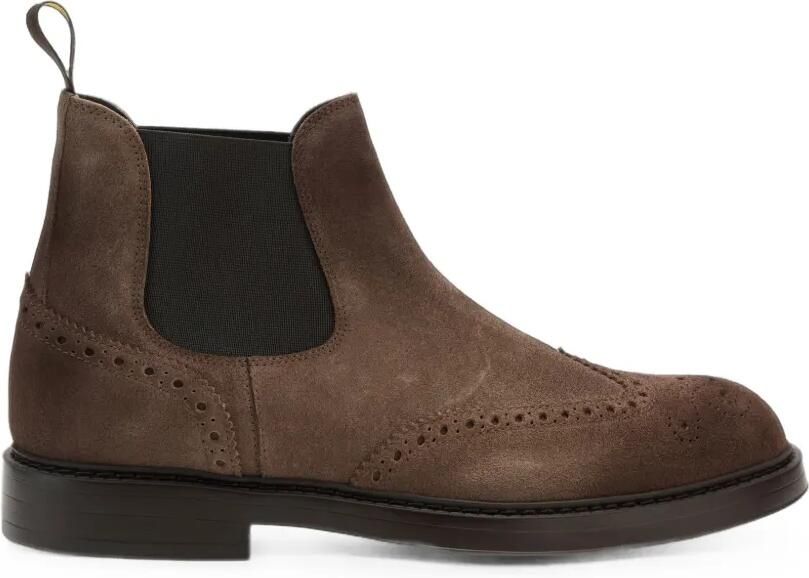 Doucal's Suède Chelsea laarzen met brogue-detail Bruin