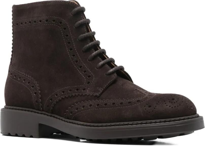 Doucal's Brogue enkellaarzen met veters Bruin - Foto 3