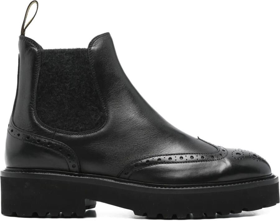 Doucal's Brogue laarzen met elastisch vlak Zwart