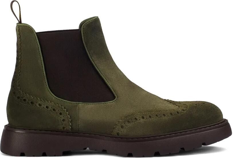 Doucal's brogue suede ankle boots Groen