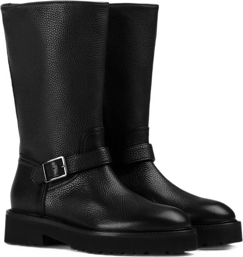 Doucal's buckle-detail grained-leather boots Zwart - Foto 2