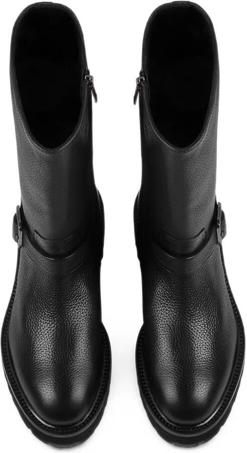 Doucal's buckle-detail grained-leather boots Zwart - Foto 3