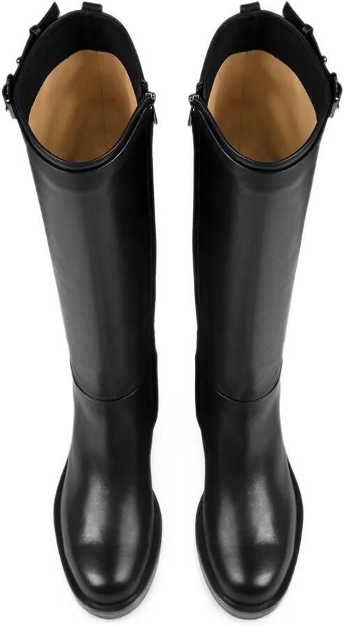 Doucal's buckle-detail leather boots Zwart