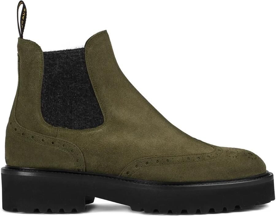 Doucal's Chelsea laarzen met brogue detail Groen