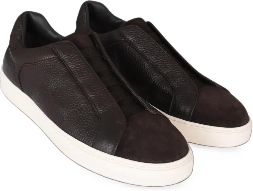 Doucal's Clay grained-leather sneakers Bruin - Foto 3