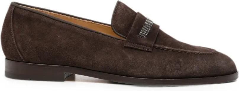 Doucal's Eleanor loafers verfraaid met kralen Bruin