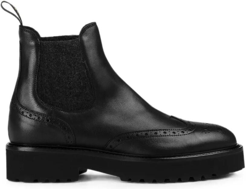 Doucal's Enkellaarzen met brogue detail Zwart