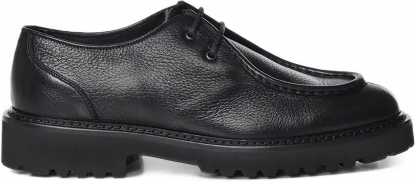 Doucal's grain-leather lace-up shoes Zwart