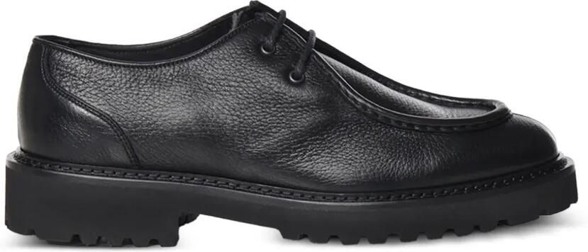 Doucal's grain-leather lace-up shoes Zwart