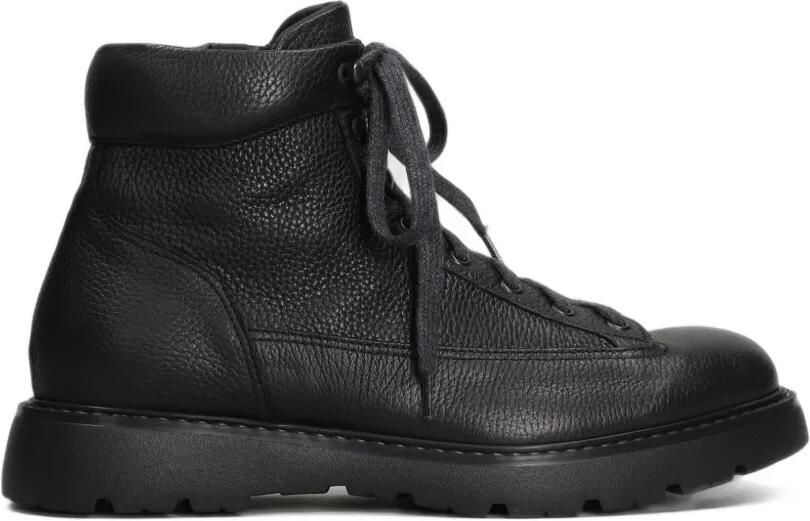 Doucal's grained leather lace-up boots Zwart