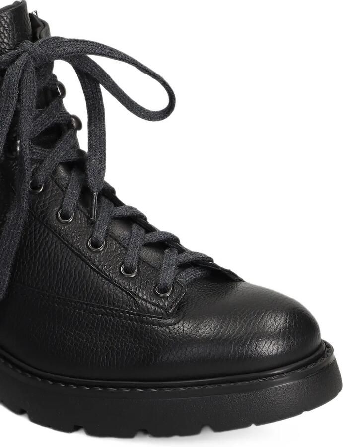 Doucal's grained leather lace-up boots Zwart - Foto 3