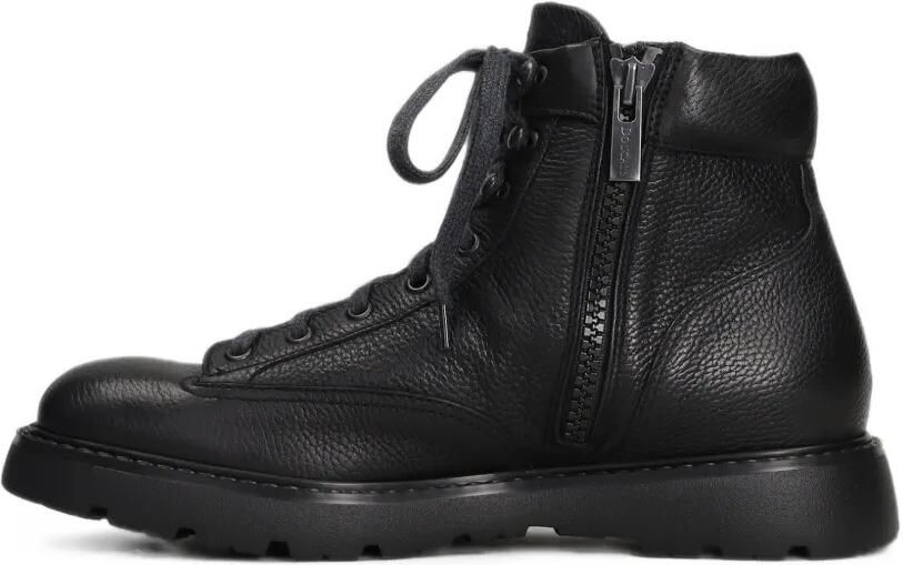 Doucal's grained leather lace-up boots Zwart - Foto 5