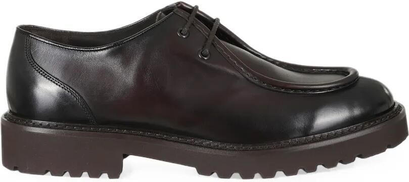 Doucal's Kalfsleren derby schoenen met chunky zool Bruin