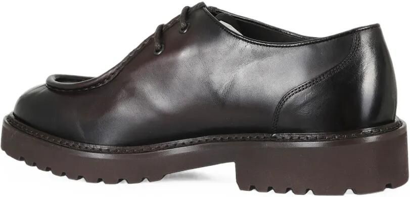 Doucal's Kalfsleren derby schoenen met chunky zool Bruin - Foto 3