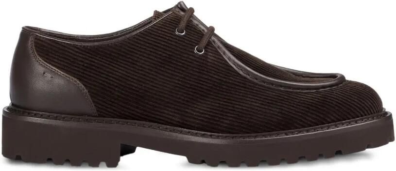 Doucal's Kalfsleren derby schoenen met ribfluweel-effect Bruin