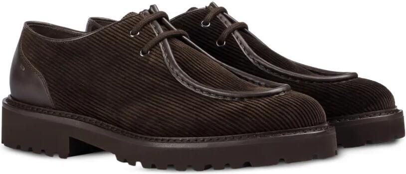 Doucal's Kalfsleren derby schoenen met ribfluweel-effect Bruin - Foto 2