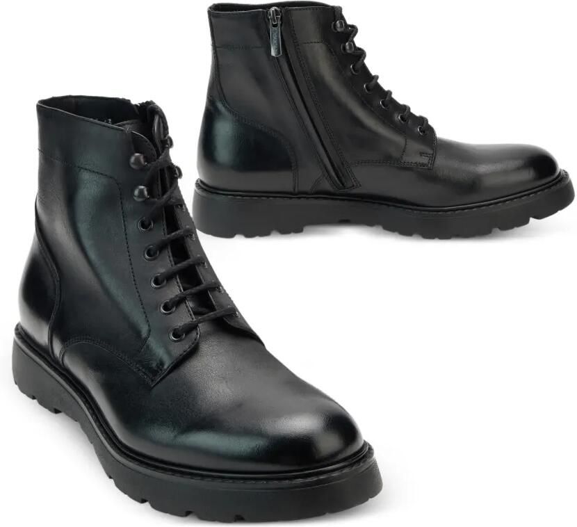 Doucal's lace-up leather ankle boots Zwart - Foto 2