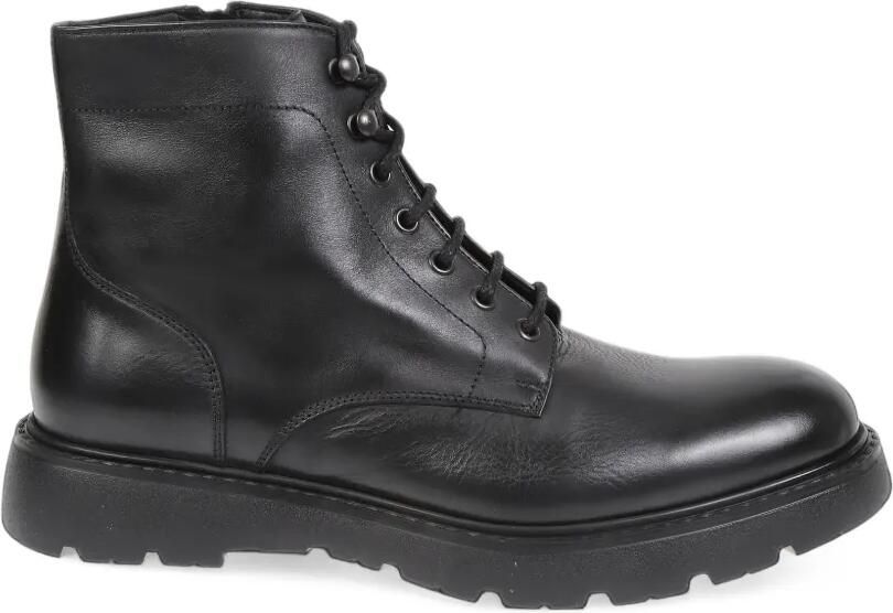 Doucal's lace-up leather ankle boots Zwart