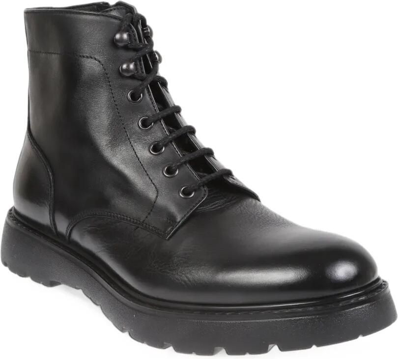 Doucal's lace-up leather ankle boots Zwart - Foto 2