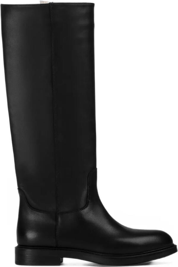 Doucal's leather knee-high boots Zwart