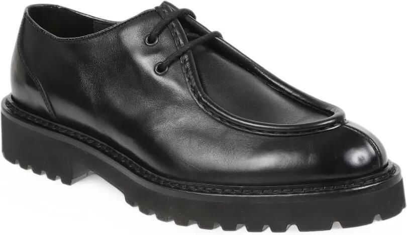 Doucal's leather lug-sole lace-up shoes Zwart - Foto 3