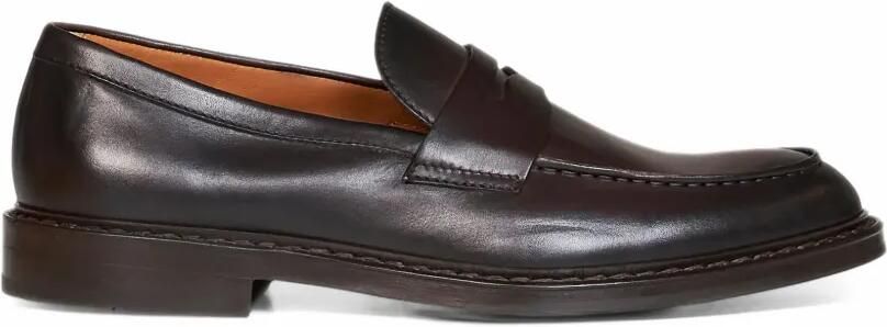 Doucal's Leren penny loafers Bruin