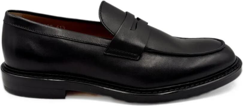 Doucal's leather penny-slot loafers Zwart