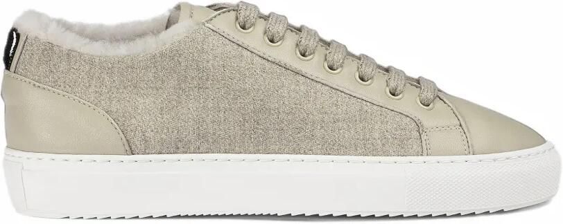 Doucal's Leren sneakers met wollen vlak Grijs