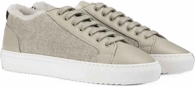 Doucal's Leren sneakers met wollen vlak Grijs - Foto 3