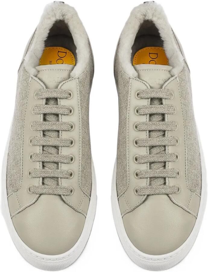 Doucal's Leren sneakers met wollen vlak Grijs - Foto 2