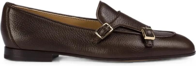 Doucal's Leren loafers met dubbele gesp Bruin