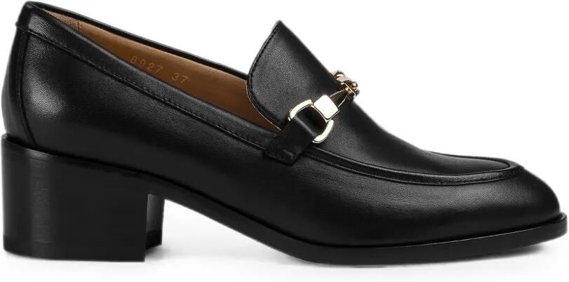 Doucal's Leren loafers met hak Zwart