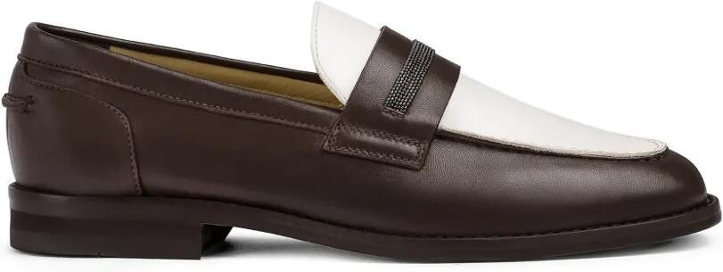 Doucal's Leren loafers met studs Bruin