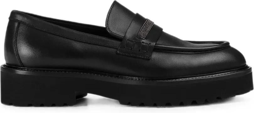 Doucal's Leren loafers met studs Zwart